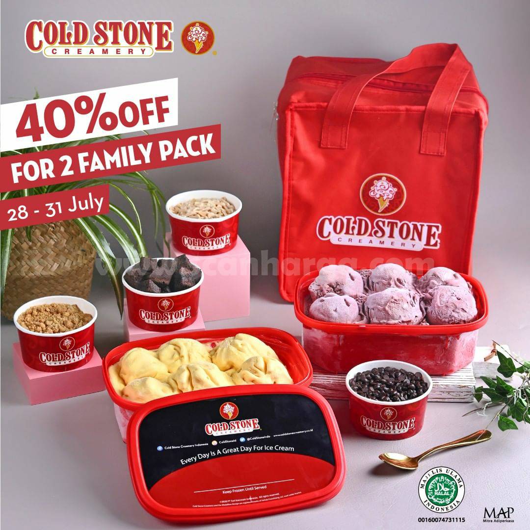 Promo COLD STONE CREAMERY – Disc up to 40% Off for 2 Family Pack*