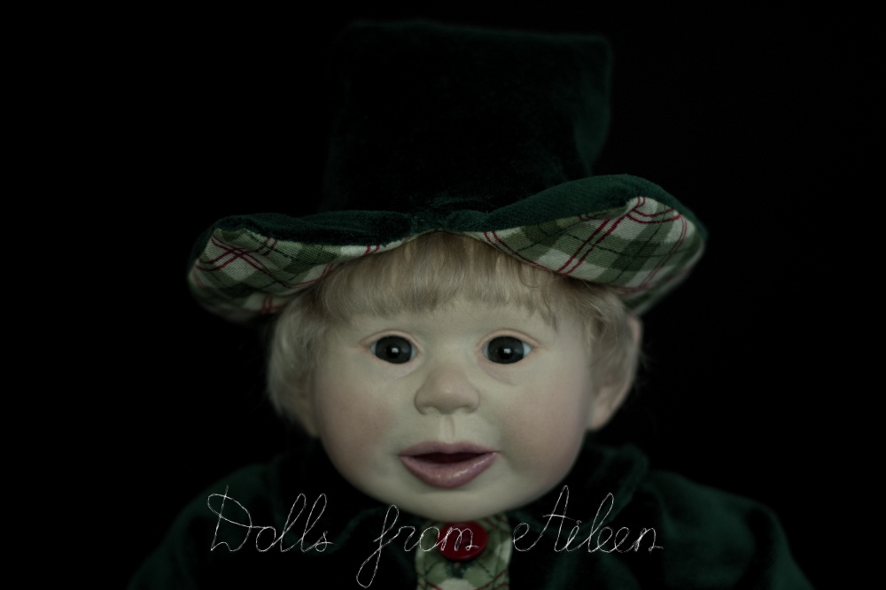 ooak Christmas elf art doll's face