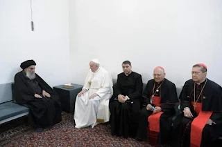 مكتب المرجع الاعلى السيد السيستاني يصدر بياناً بشأن زيارة بابا الفاتيكان