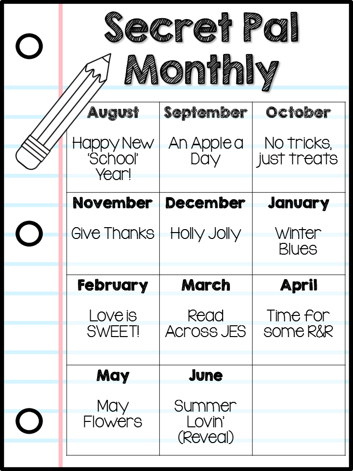 The Loopy Teacher: Secret Pal: Keeping Morale Going All 