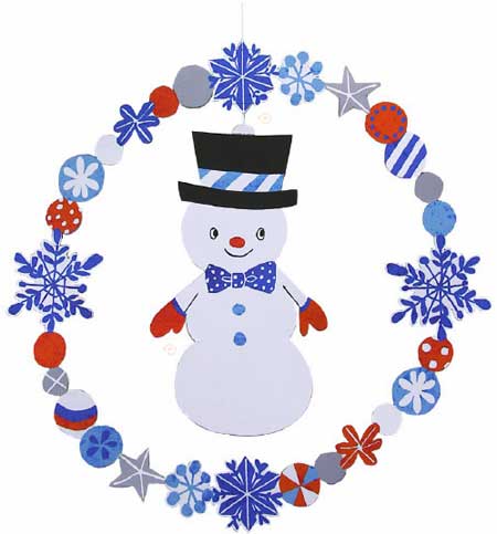 Christmas String Decoration Papercraft - Snowman