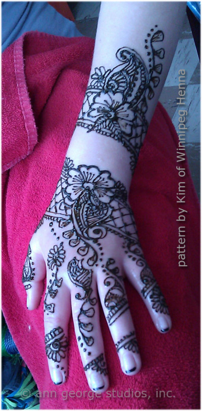 Lovely Henna Pattern for Hand and Arm from Winnipeg Henna