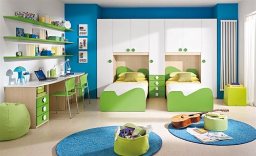 Quarto de menino mais de 13 anos  Verde/ Azul/ Branco