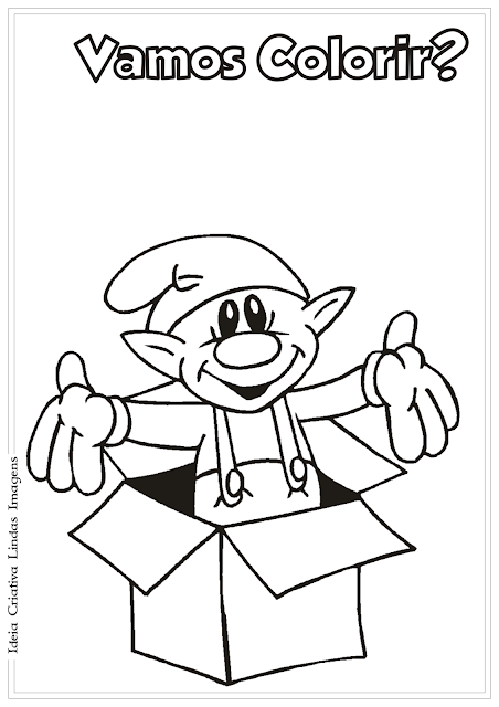 Duende de Natal desenho para colorir 