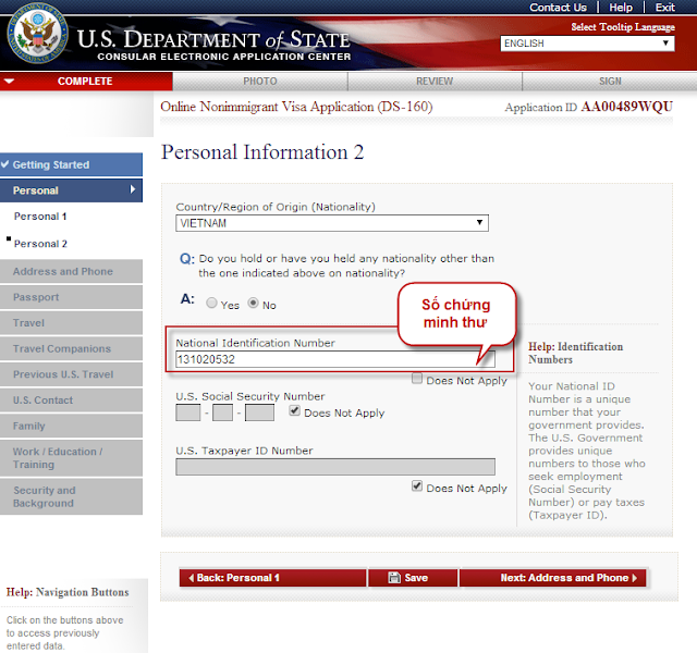 Hướng dẫn chi tiết điền form DS-160 form xin visa Mỹ