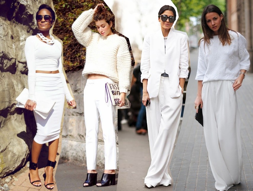 bloggers wearing white on white two piece trend fashion style