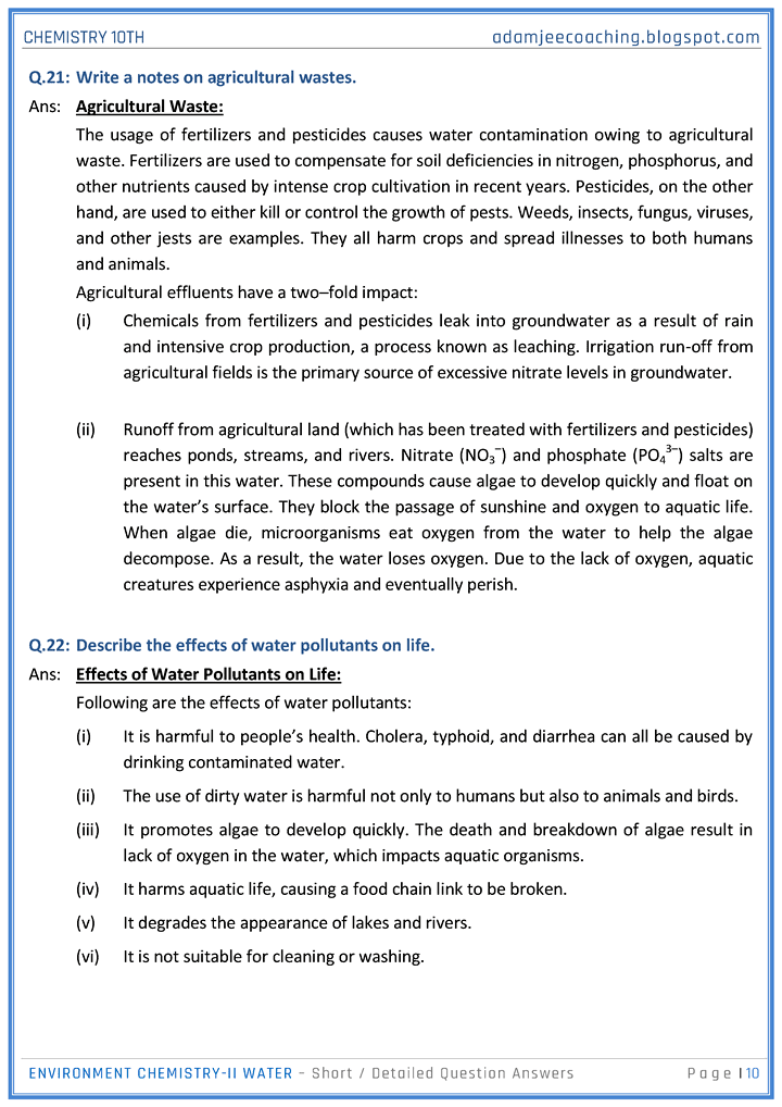 environmental-chemistry-2-water-short-and-detailed-question-answers-chemistry-10th