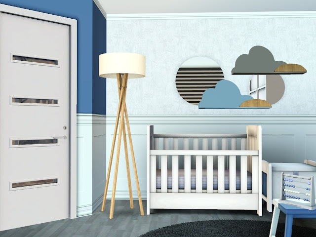 chambre bébé bleu et blan sims 3