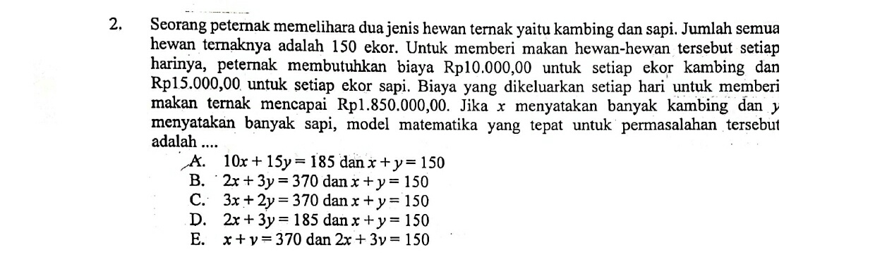 Kunci Jawaban Dan Pembahasan Soal Un Matematika Sma Ma Ips Tahun