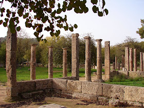 Eastern stoa of gymnasium at Olympia revealed