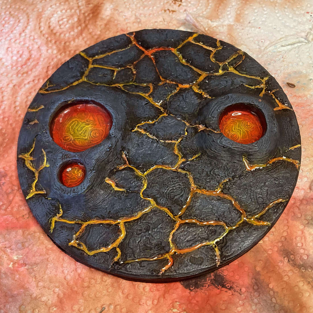 Painted Cracked Lava Base - Tiamat