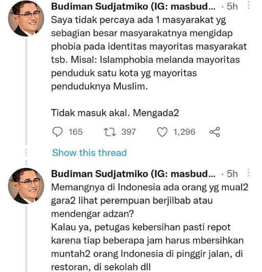 Tak Percaya Islamophobia di Indonesia, Budiman Sudjatmiko: Memangnya Ada Orang Mual-Mual Lihat Perempuan Berjilbab