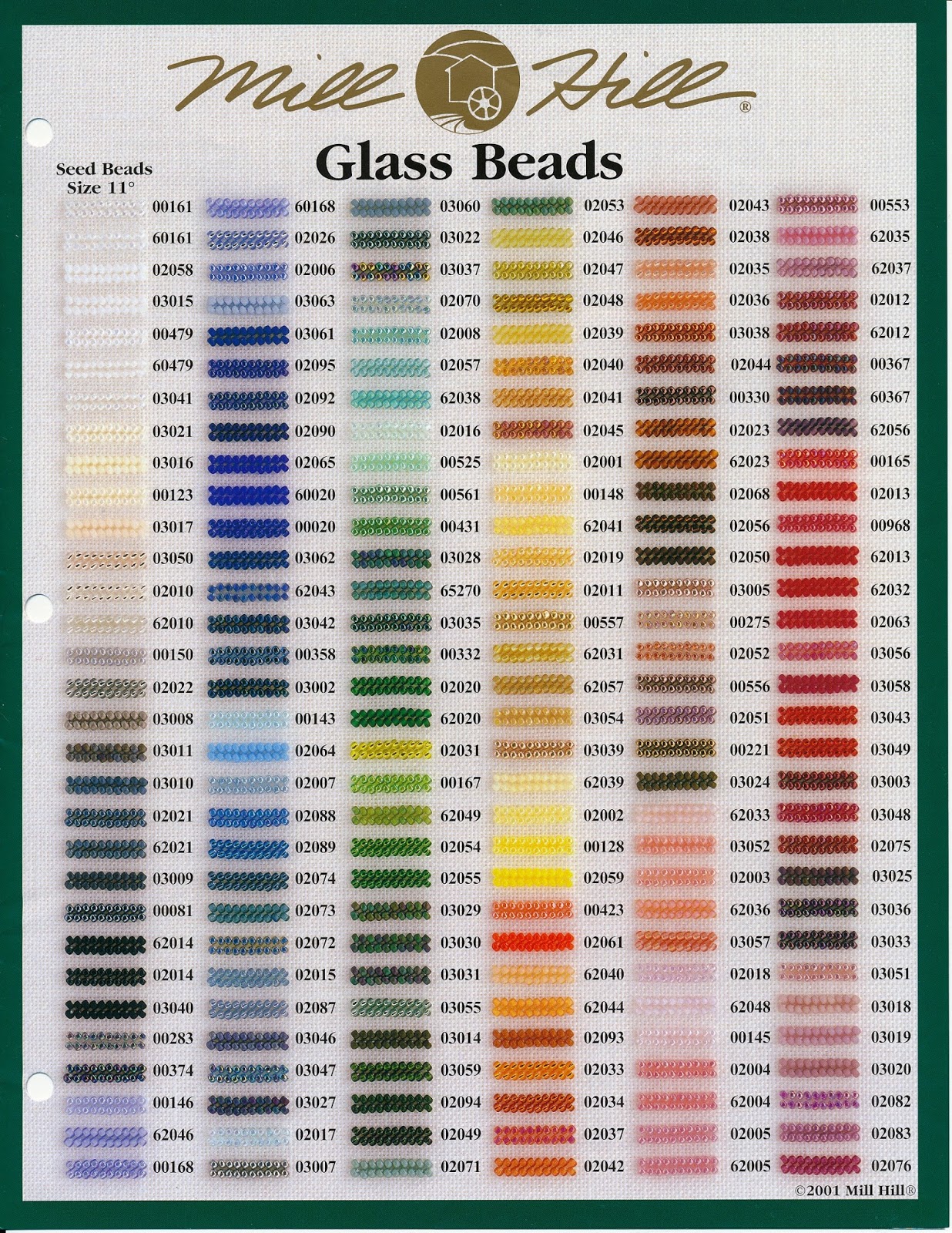 Puntadas y más: MILL HILL GLASS BEAD COLOR CHART