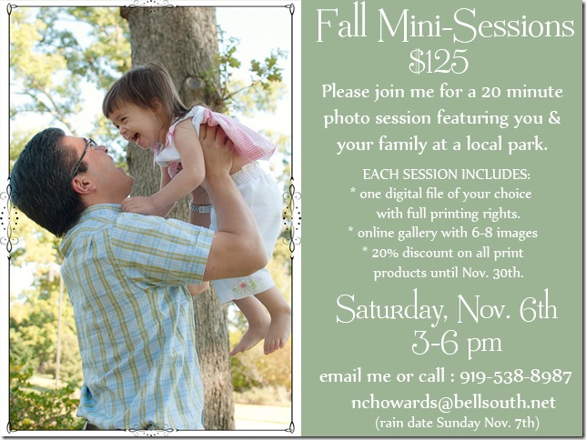 KHP fall mini session flier