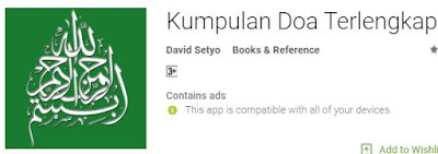 Aplikasi Android Kumpulan Doa Telengkap dalam agama Islam