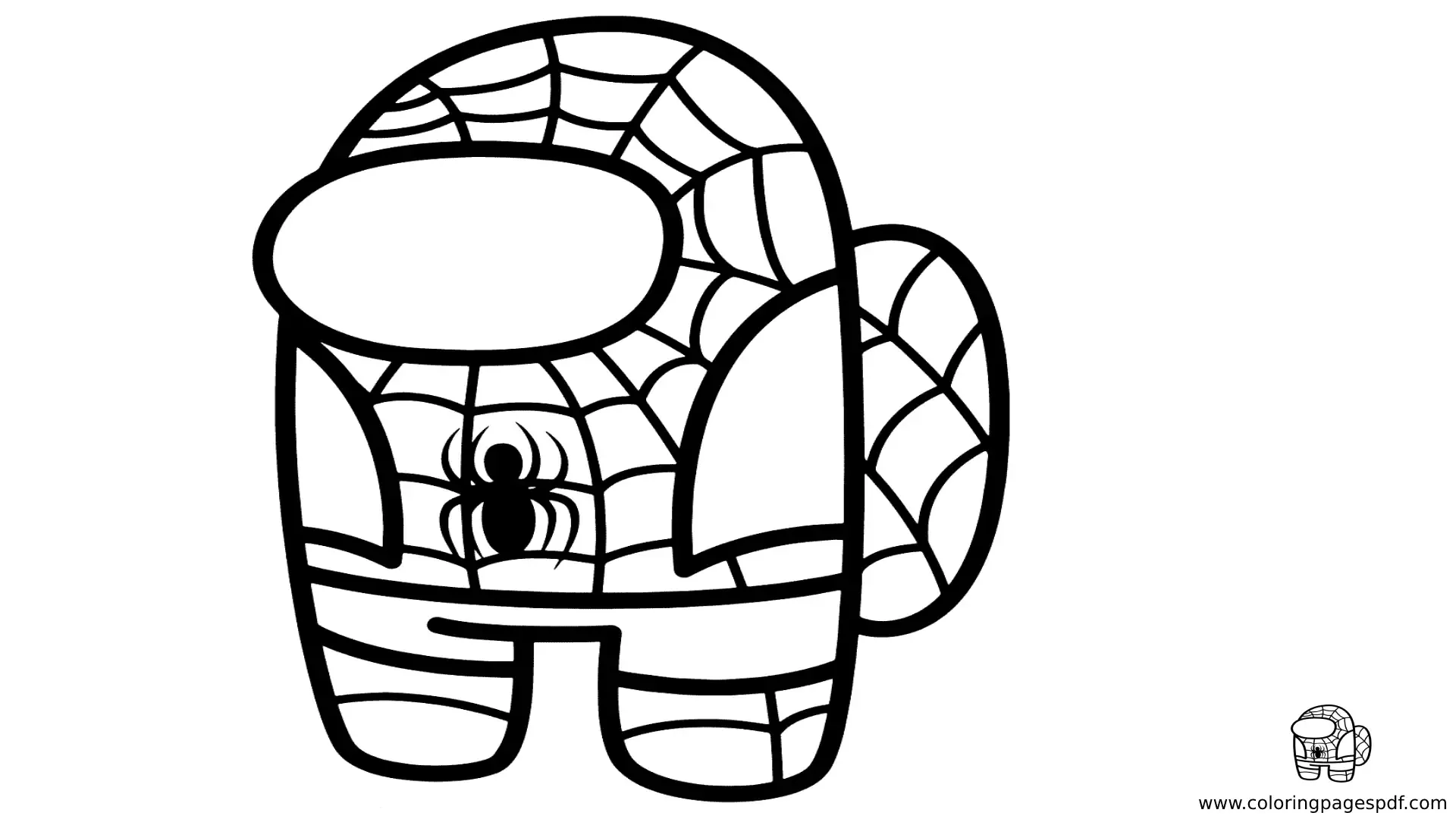 Coloring Page Of Among Us Spider-man Design