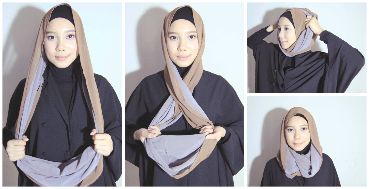 90 Gambar Terupdate  Pashmina Monochrome 2017