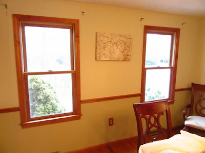 dining room in Taunton, MA. before painting.