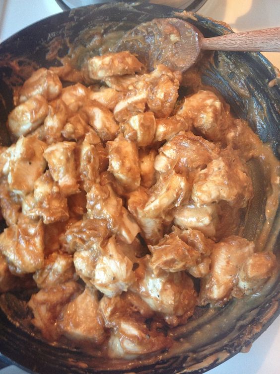 Peanut butter chicken: Cooking this up right now!