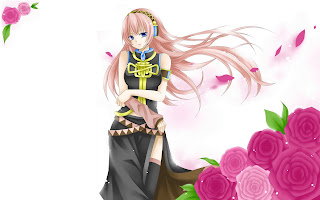 Awesome Anime Girl Roses Pink HD Wallpaper
