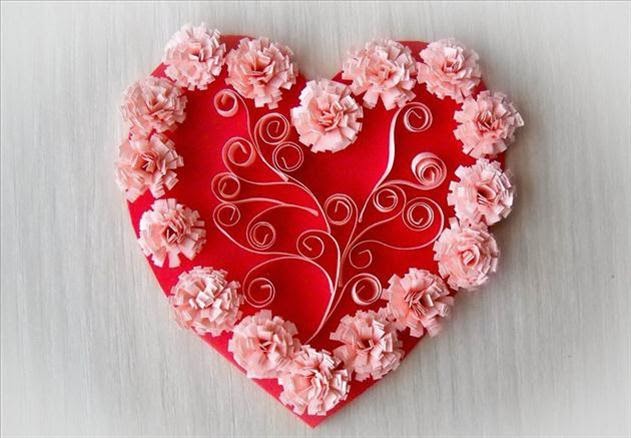 paper quilling card for Valentine's Day