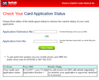 Kotak Mahindra credit card status