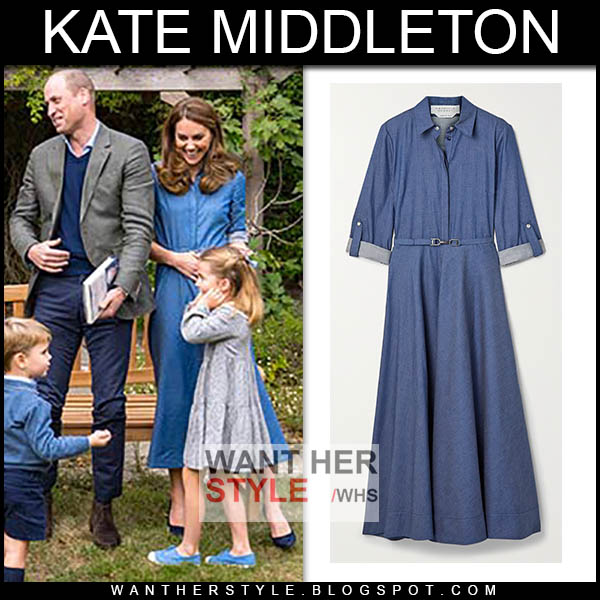 Kate Middleton in blue denim dress