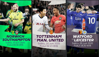 Link Live Streaming Tottenham Hotspur vs Manchester United, June 20, 2020