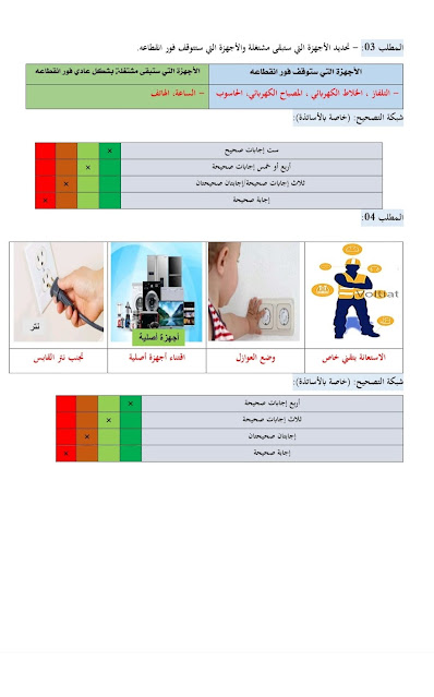 امتحان تقييم المكتسبات في التربية العلمية (البعد التكنولوجي) مرفق بحله