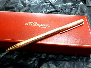 Pulpen Mewah S.T. Dupont Seri 50FLH51 18k Gold Plated Original With Box Paper