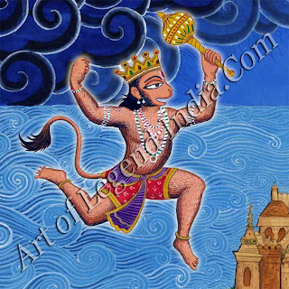 Hanumana fly on Ocean