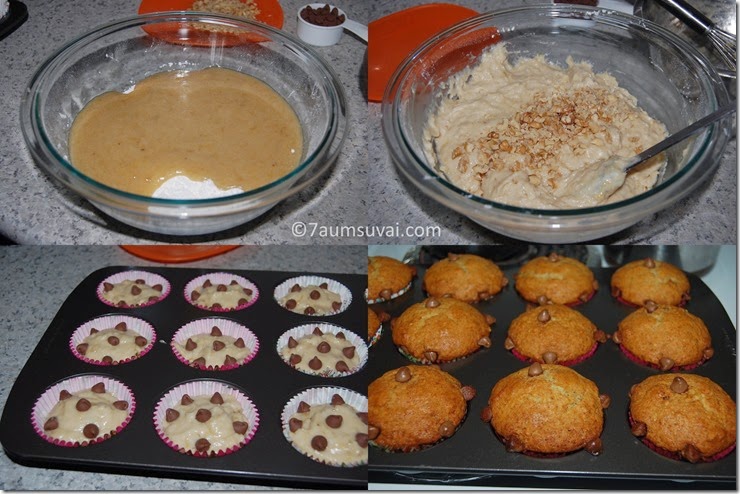 Banana chocolate chip muffin process 2