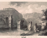 Ruins of the Augustus Bridge at Narni. View 2 - Landscape, History art prints from Hermitage Museum