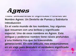significado del nombre Agnes