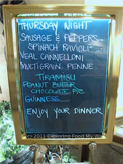 Dontino's Specials Menu for Thursday Night