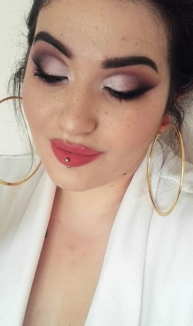 Half Purple Cut Crease and Faux Freckles