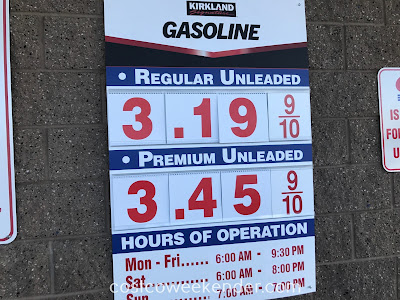 Costco gas for March 25, 2018 at Redwood City, CA