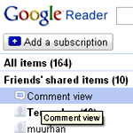 Google reader comment