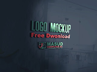 3d Glass Window Logo Mockup Free Download  | Free PSD Mockup