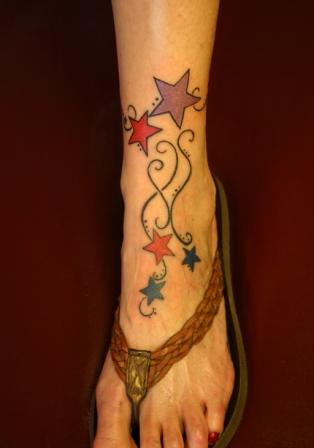 stars tattoos for girls on foot. Star Tattoos on Feet Girls 1