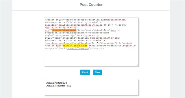Cara Mengetahui Jumlah Postingan Blog Orang Lain