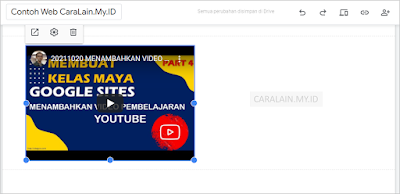 Menyisipkan Video Youtube di Google Sites - CaraLain.My.Id
