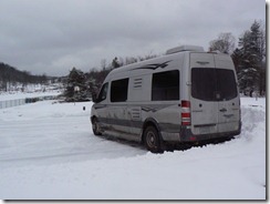 Look how dirty the RV got driving in the snow!