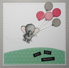 Leaving card featuring elephant with bunch of balloons (stamps/dies from My Favourite Things)