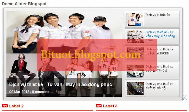 Cách tạo Slider bài mới nhất theo nhãn cho Blogspot