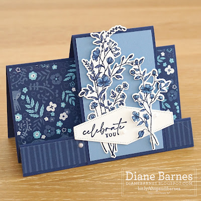 Handmade faux centre step card using Stampin Up Dainty Delight stamp and die sets and Countryside Inn patterned paper. Card by Diane Barnes - colourmehappy - Independent Demonstrator in Sydney Australia - cardmaking - stampinupcards - stamping