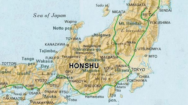 Japan Map Honshu 