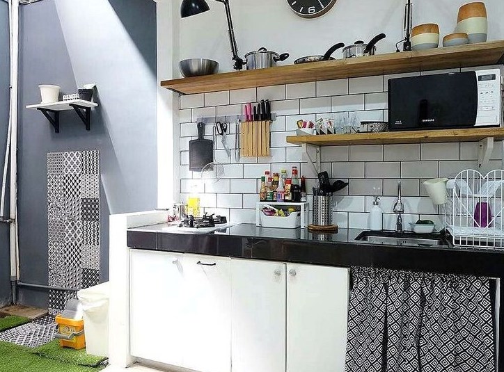 40 Motif  Keramik  Dinding  Dapur  Minimalis Modern yang 
