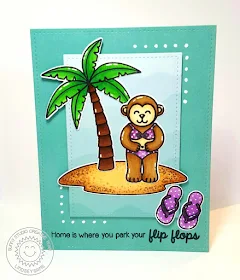 Sunny Studio Stamps: Island Getaway Home Is Where You Park Your Flip Flops card by Lindsey