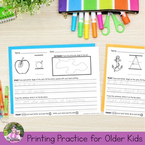 Printing Practice for Older Students